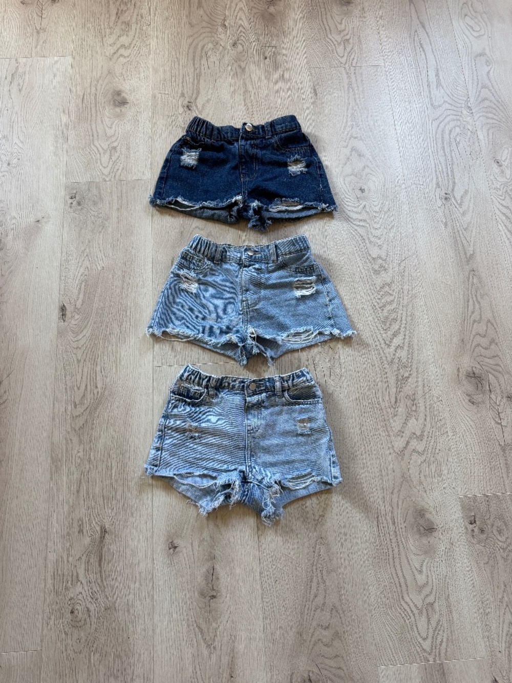 Shein Set Of 3 Denim Shorts, Elastic Band Sz. 7Y